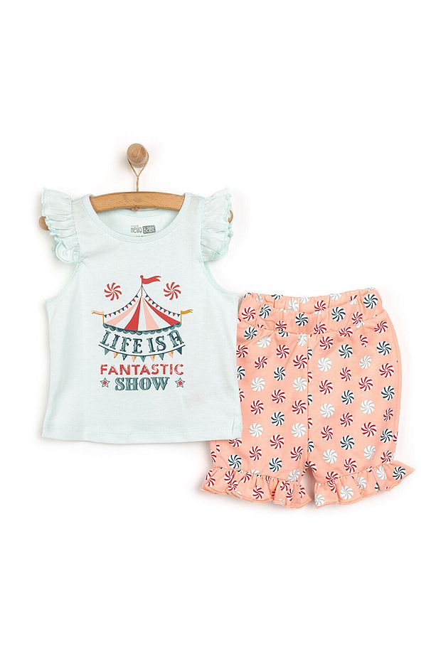 HelloBaby Basic Sirk Temalı Fırfırlı Atlet-Şort Kız Bebek - 1