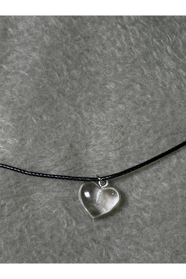 Transparent Heart Plastic Stainless Necklace Y2K Pinterest Unisex