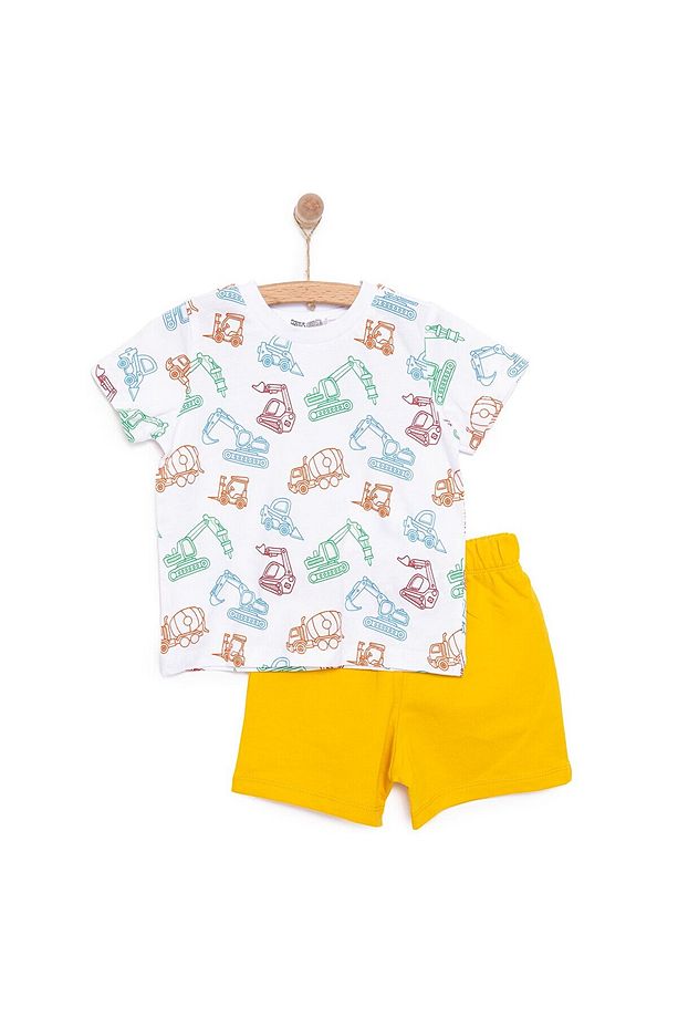HelloBaby Basic Erkek İş Makinesi Desenli Şortlu Takım Erkek Bebek - 1