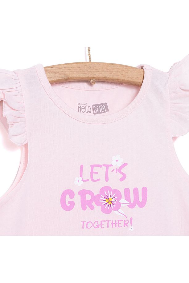 HelloBaby Basic Kız Birlikte Büyüyelim Baskılı Atlet-Şort Kız Bebek - 3