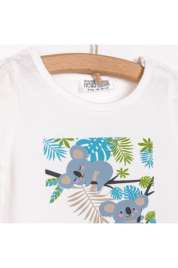 HelloBaby Basic Koala Baskılı  Tshirt Kız Bebek - 3