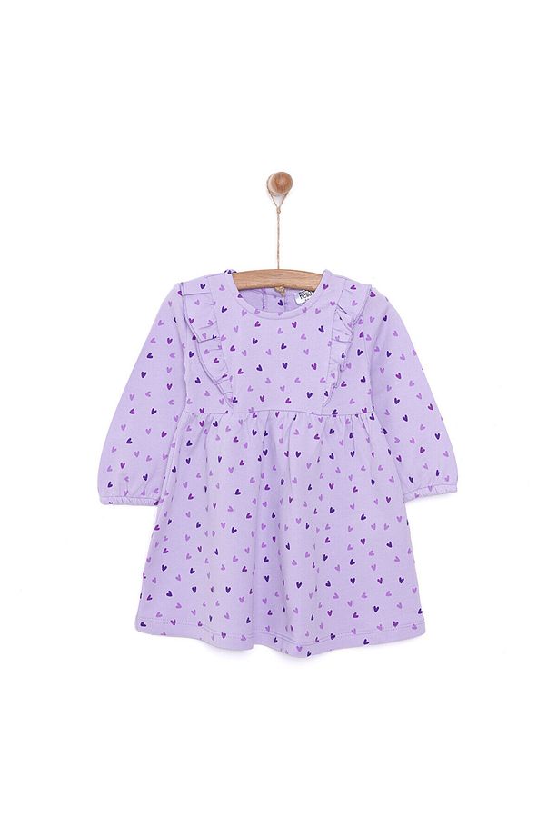 HelloBaby Basic Kız Kalp Desenli Fırfırlı Elbise Kız Bebek - 1