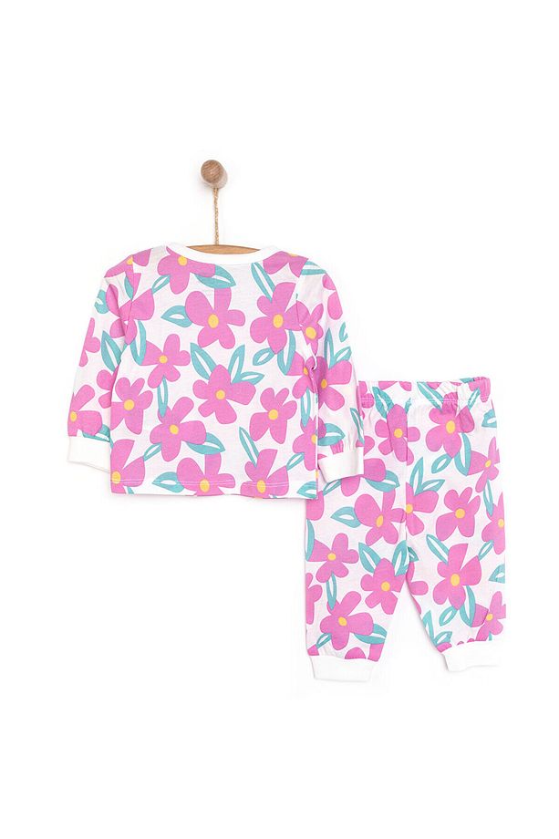 HelloBaby Kız Büyük Çiçek Desenli Uzun Kol Pijama Takımı - 2