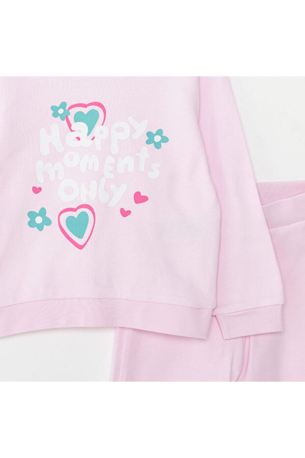 HelloBaby Basic Kız Slogan Baskılı Eşofman Takımı Kız Bebek - 3