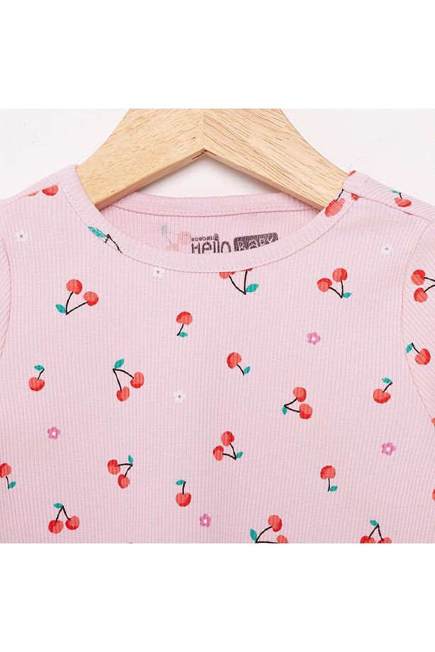 HelloBaby Kız Kiraz Desenli Uzun Kol Pijama Takımı - 3