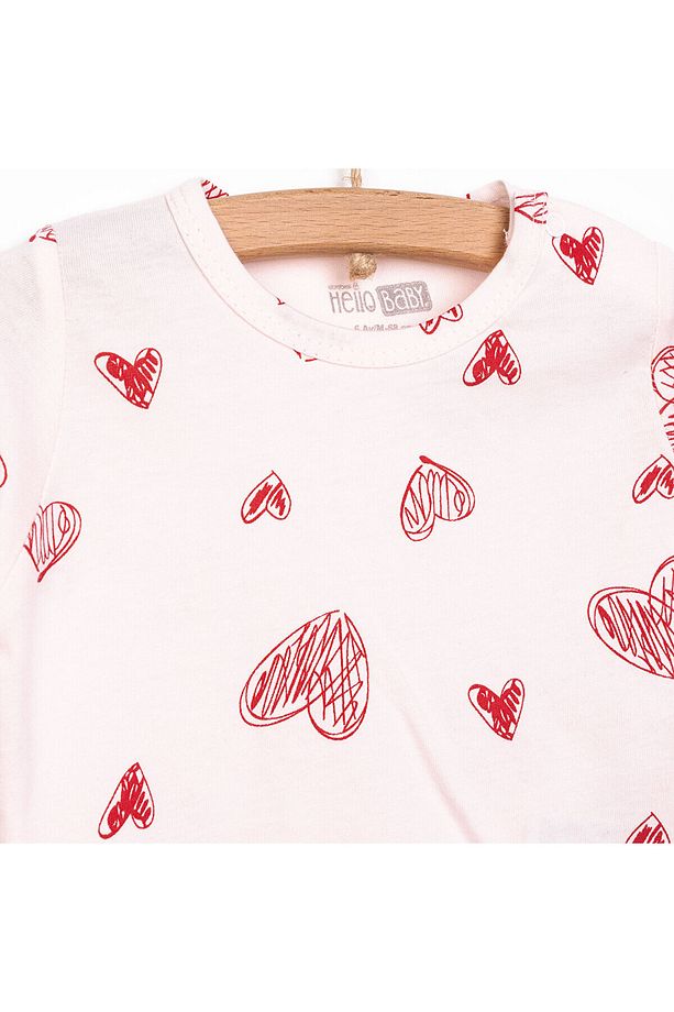 HelloBaby Kız Kalp Desenli Uzun Kol Pijama Takımı - 3