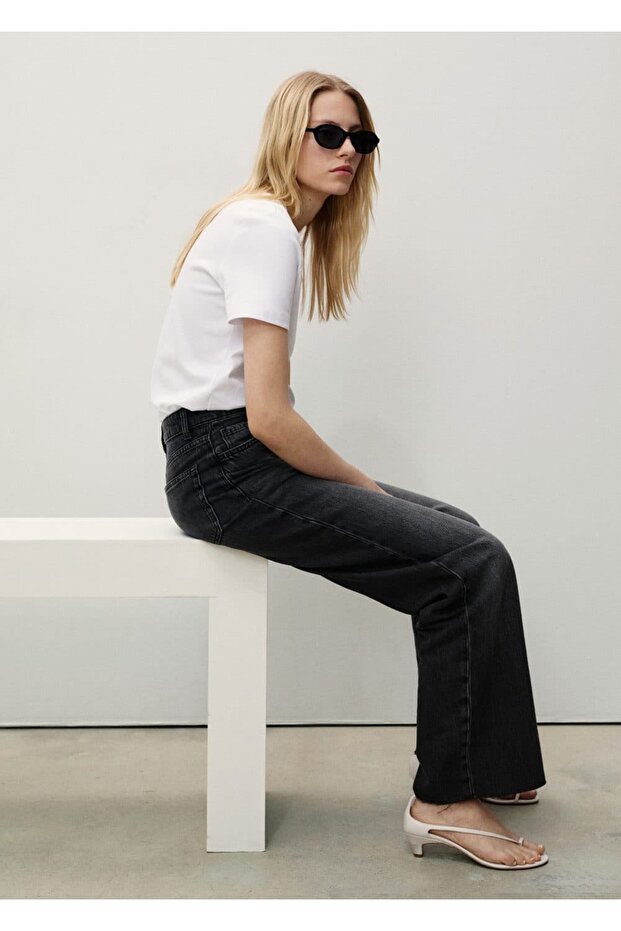 Danila wideleg yüksek belli jean pantolon - 7