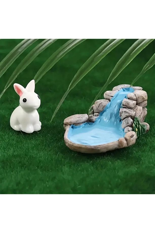 Şelaleli Mini Havuz Figürü – Teraryum Ve Dekoratif Biblo Aksesuar - 4