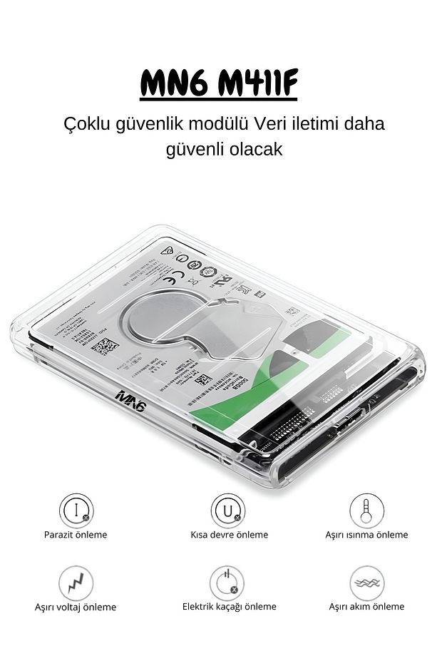 M411F HDD Kutusu/USB 3.0-2.5 hdd kutusu-Şeffaf/taşınabilir-2.5 usb 3.0 Sata hdd kutusu - 2