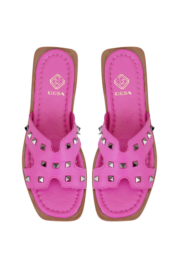 Kadın Pembe Deri Terlik - 4