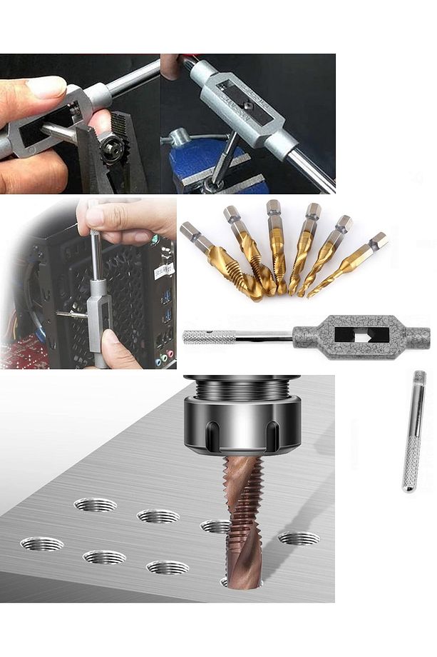 Klavuz Seti Bits sapı Matkap veya Kılavuz Kol ile kullanım M3 M4 M5 M6 M8 M10 Ahşap metal derlin pah - 3