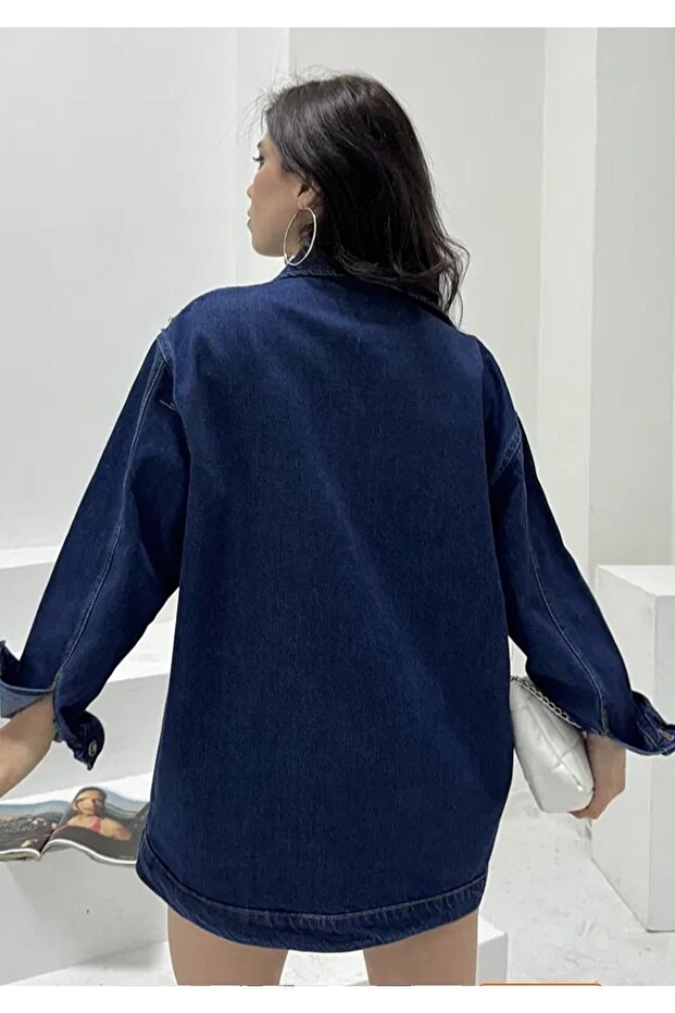 Taşlı Kot Ceket - 4