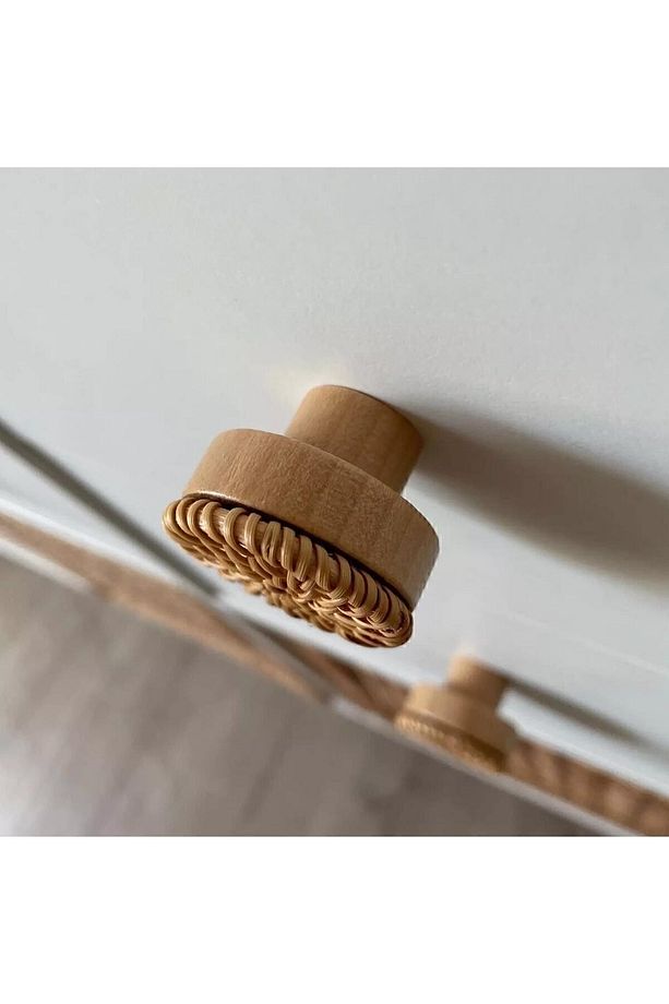 Hasır Kulp - Rattan Kulp -yuvarlak Kulp -ahşap Kulp- Rattan Dolap Kulbu - 5