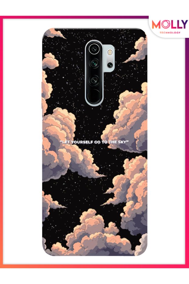 حافظة سيليكون بنمط السماء باللون الأسود لهاتف Xiaomi Redmi Note 8 Pro