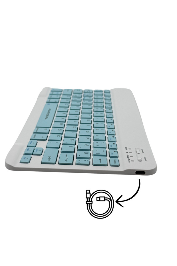 Tüm Cihazlara Uyumlu Akıllı Taşınabilir Şarj Edilebilir Kablosuz Bluetooth Klavye ve Mouse Seti - 5