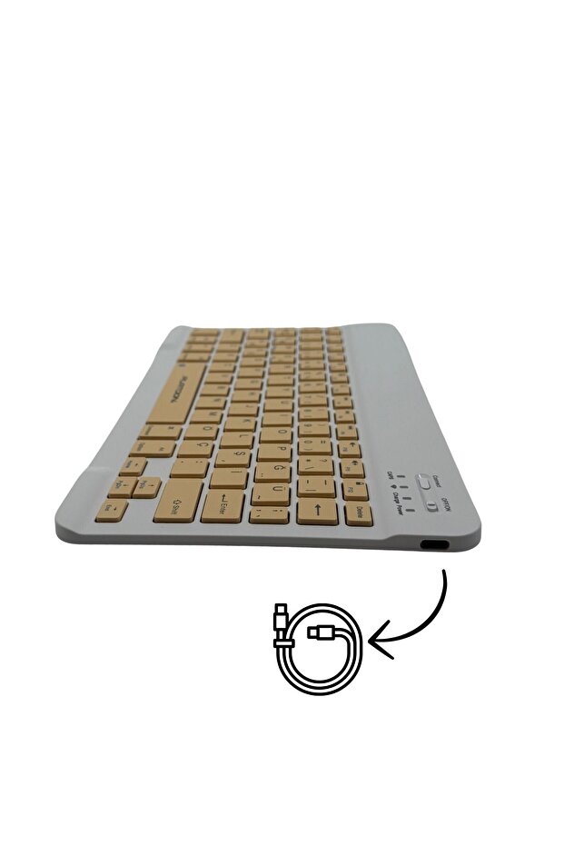 Tüm Cihazlara Uyumlu Akıllı Taşınabilir Şarj Edilebilir Kablosuz Bluetooth Klavye ve Mouse Seti - 5