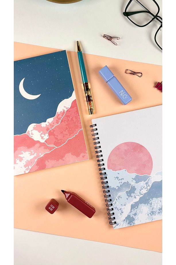 2 Adet Defter - Çelik Spiral - Çizgisiz - A5 - Toplam 180 Sayfa - Kalın Kağıt - 2