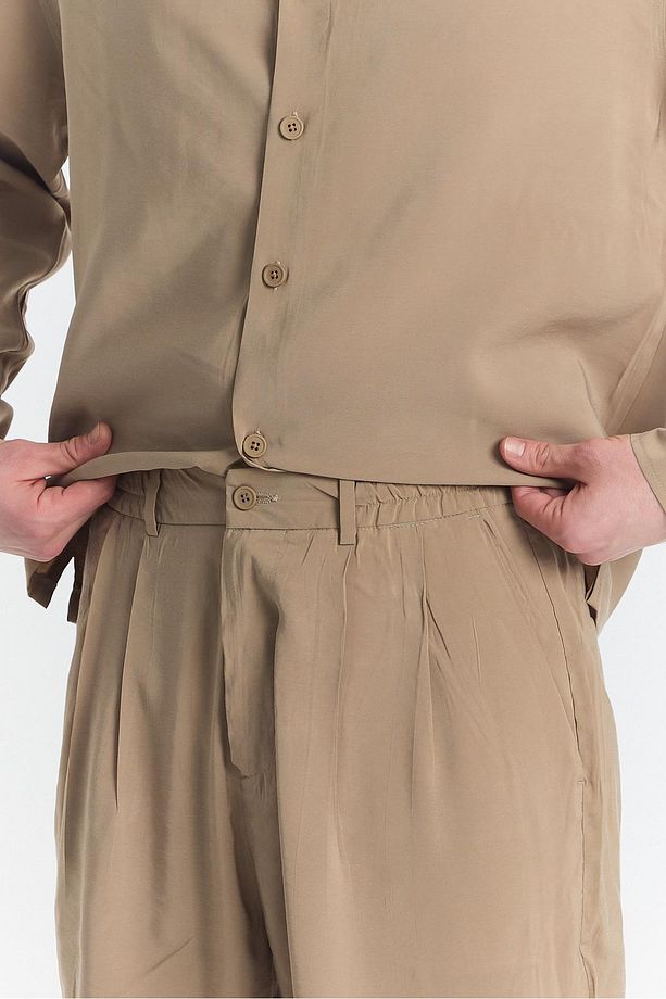Garmi Modal Pileli Pantolon Camel - 5