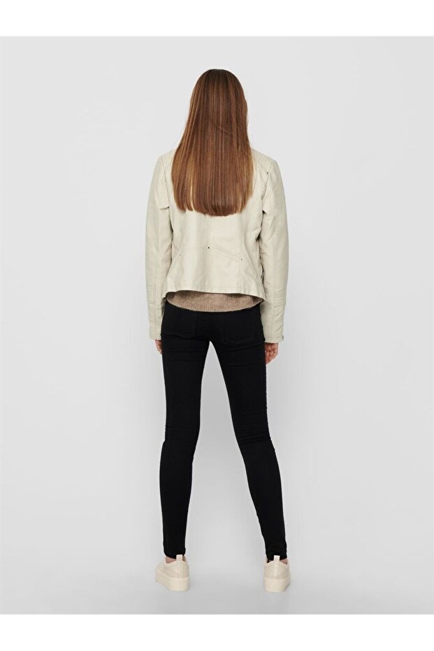 15153079 Deri Ceket - Bej - 2