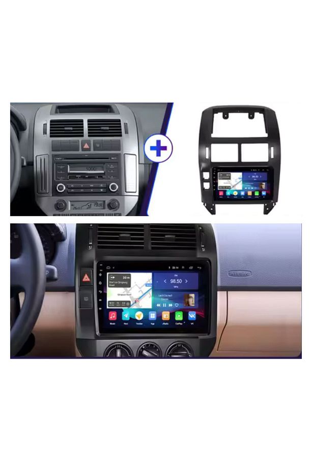 Volkswagen Polo Araç Multimedya Android Ekran Carplay Double Teyp 4+64 9" 05-09 Black BLUEWAY - 5
