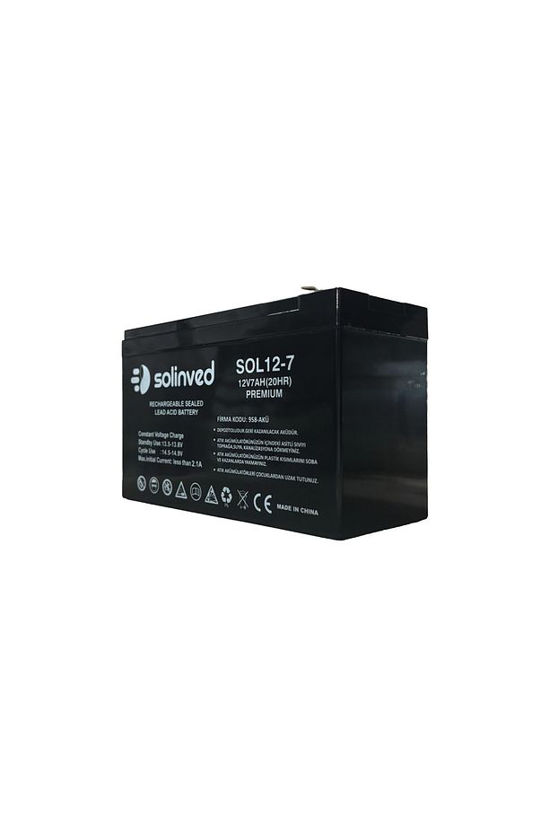 Solinved 12v 7 Ah Ups Ve Alarm Aküsü (PREMİUM) - 2