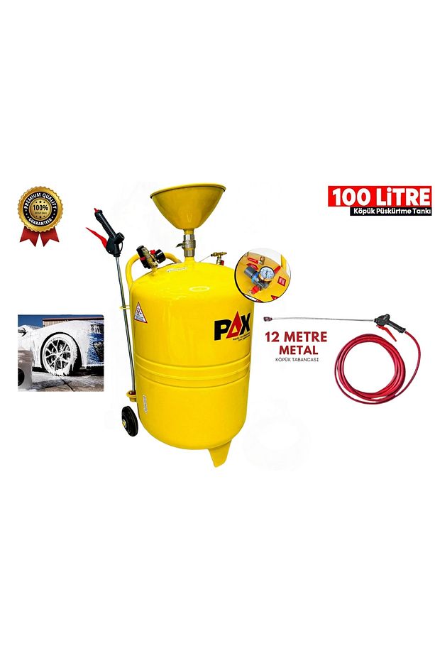 Profesyonel 50 Lt Hava Kompresörü 5 Parça Havalı Set ve 100 Litre Yüksek Basınçlı Köpük Tankı - 3