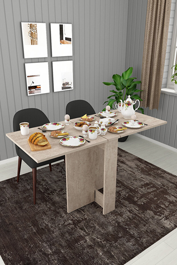 %100 MDFLAM Katlanır Mutfak Yemek Çalışma Masası KM-32 - 1