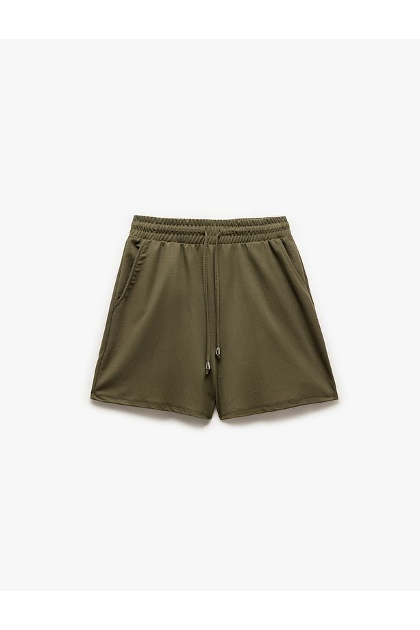 Regular Fit Cepli Beli Bağcıklı Normal Paça Mini Şort - 3