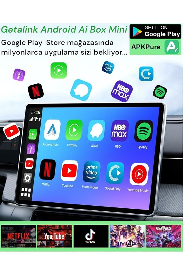 Android Ai Box 2gb-ram 16gb-rom Androıd13 Carplay Androidauto Netflix Youtube - 2