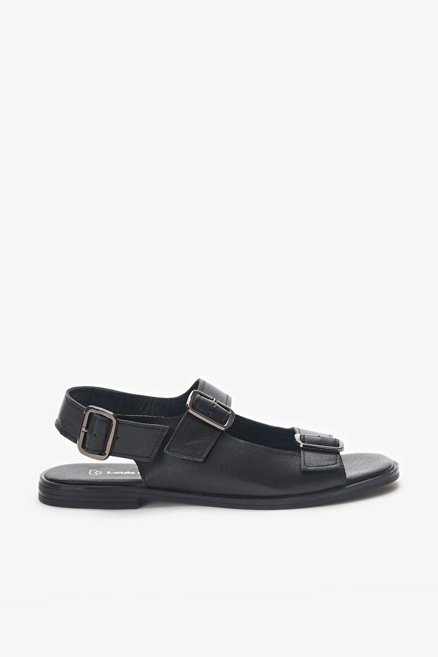 Marsel Black Genuine Leather Women's Sandals