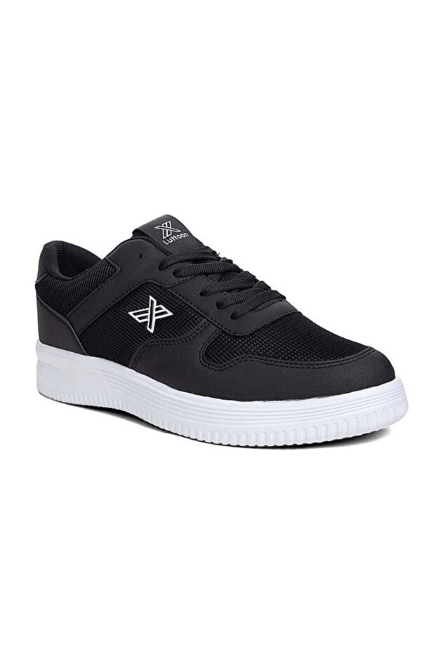 4027-25 Leather Anorak Anatomical Men's Sneaker Black White 45-48
