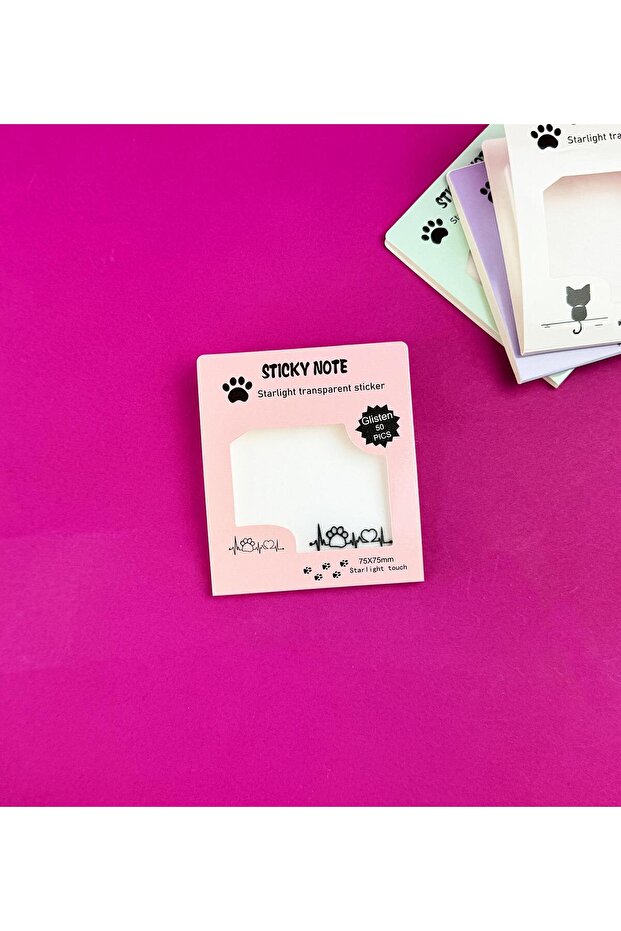 Kedi Tasarımlı Şeffaf Post-it - 6