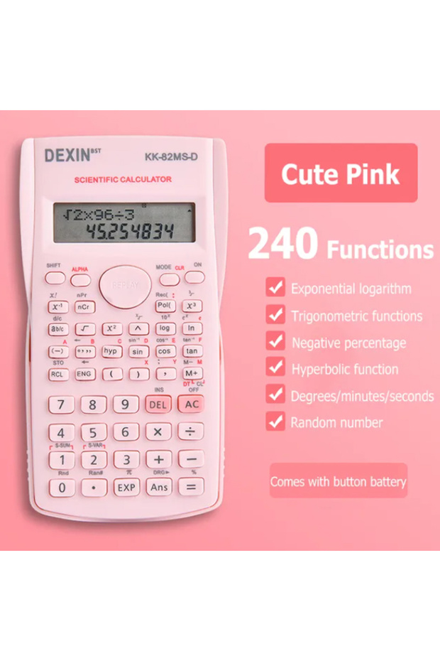 Pink Multifunctional Scientific Calculator Student Simple Portable Big Screen Function Calculator St