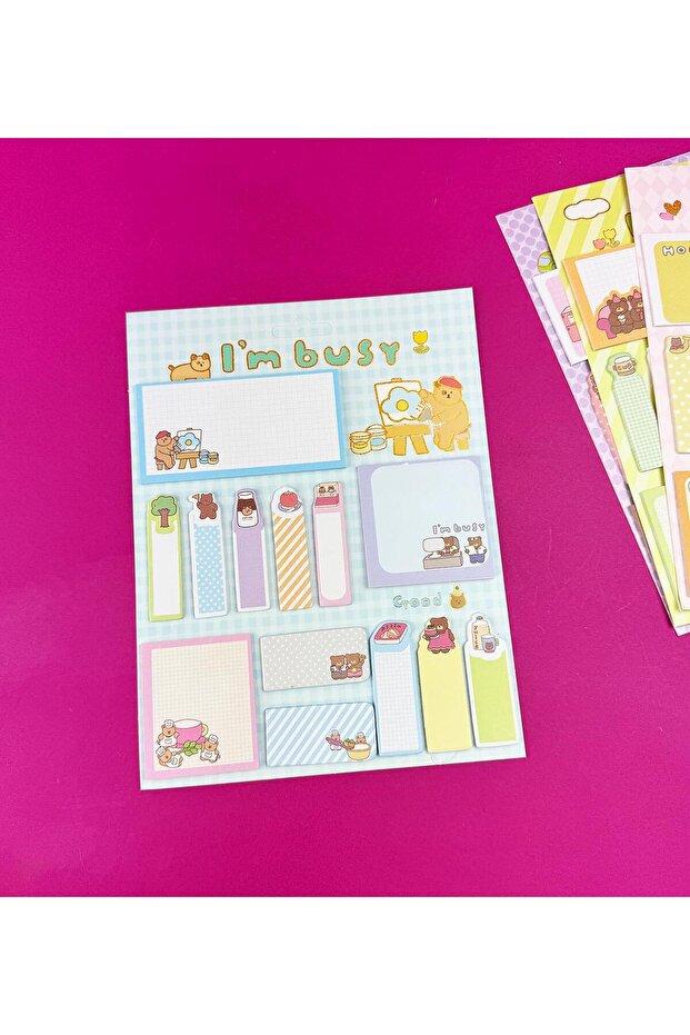 Sevimli Ayı Tasarımlı Post-it Seti - 2