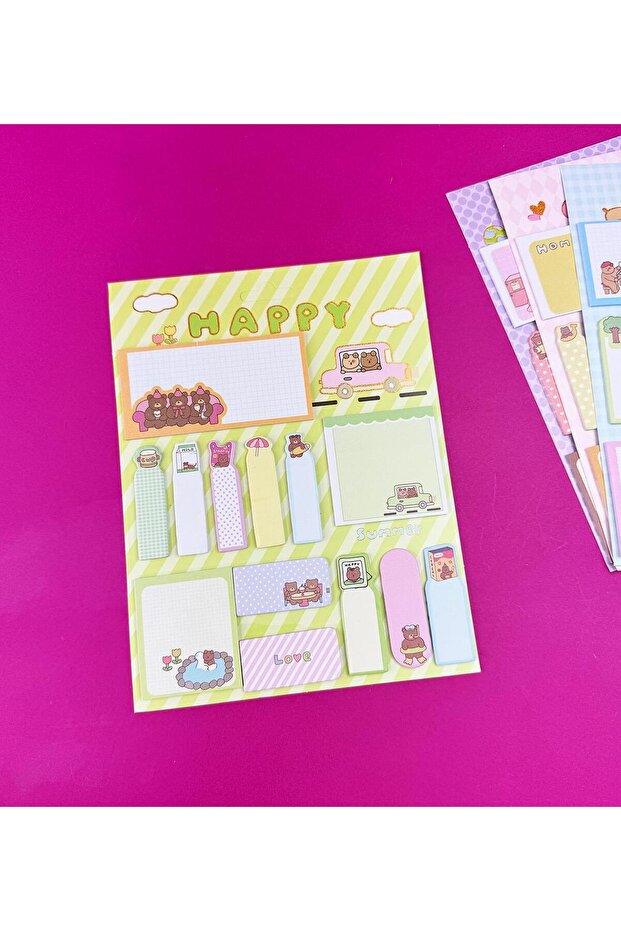 Sevimli Ayı Tasarımlı Post-it Seti - 4