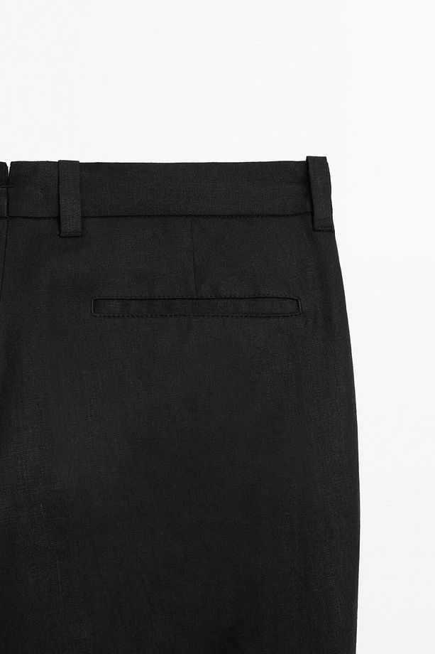 Hafif %100 keten pantolon - 7