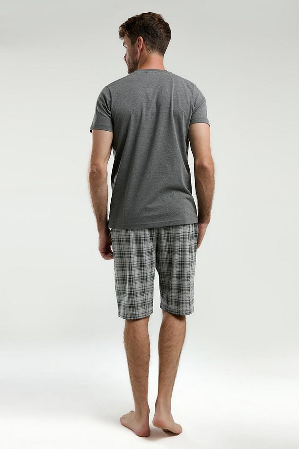 Erkek 3'lü Takım, T-shirt Şort ve Pijama Set - 7