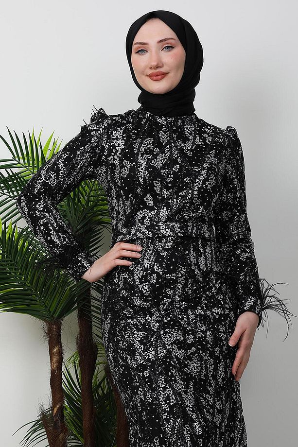 Meryem Simli Abiye Siyah - 5