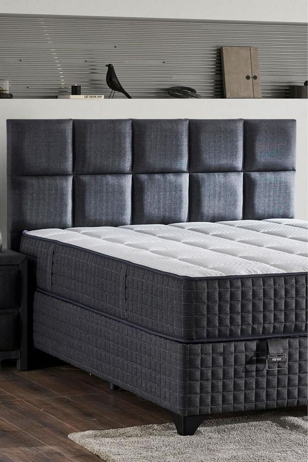 Star Başlık 120 cm Tek Kişilik Antrasit Keten Kumaşlı Modern Lüks Yatak Başlığı / Baza Başlığı - 4