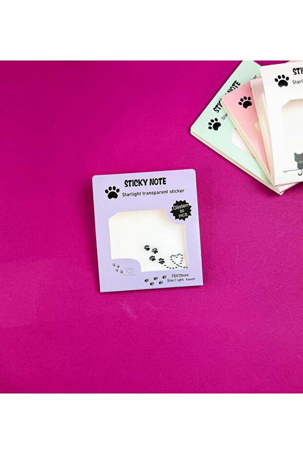 Kedi Tasarımlı Şeffaf Post-it - 4