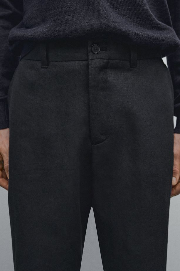 Hafif %100 keten pantolon - 3