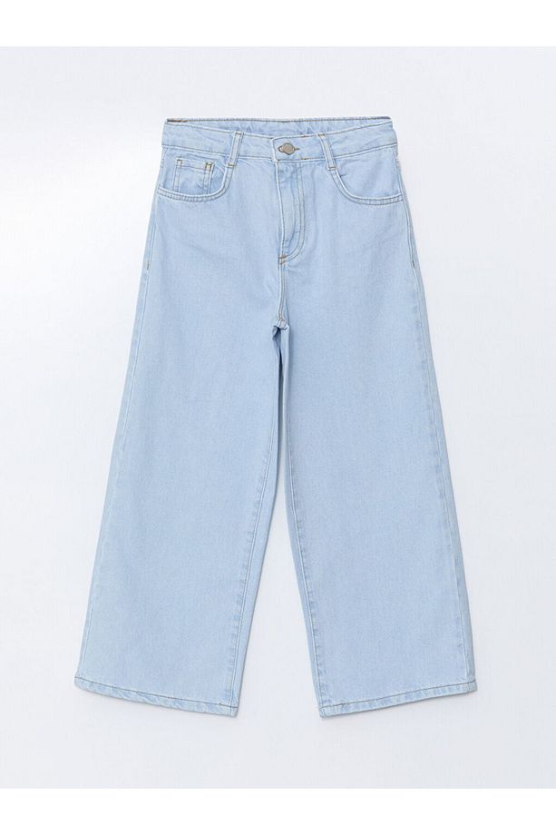 LCW Beli Ayarlanabilir Lastikli Kız Çocuk Jean Pantolon - 1