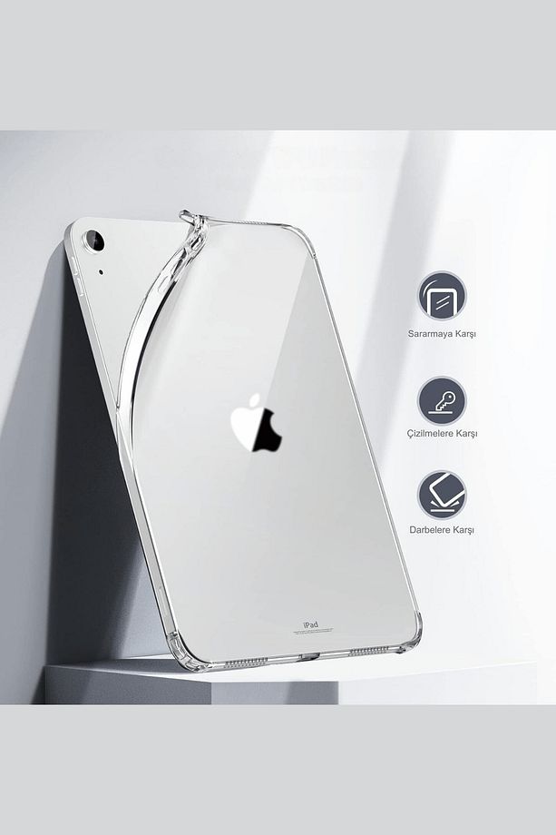 iPad 11. Nesil 2025 A16 Çip Uyumlu Fuchsia Şeffaf Koruyucu Silikon Kapak - 4