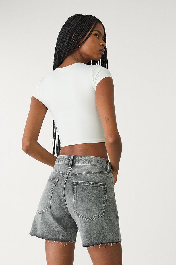 Denim bermuda şort - 3