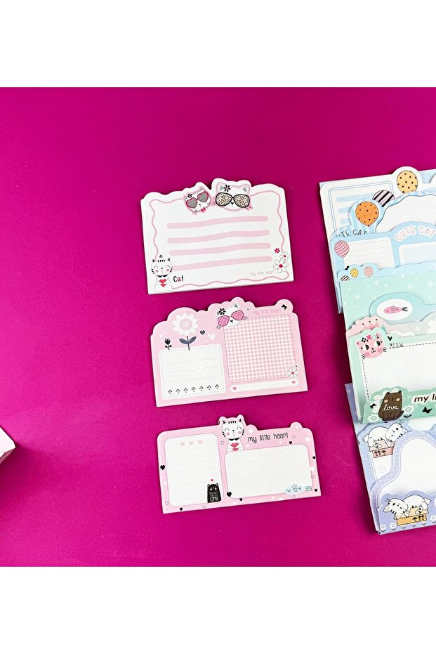 3'lü Sevimli Kedi Tasarımlı Post-it - 8