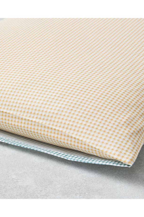 Petit Check Pamuklu 2'li Yastık Kılıfı 50x70 cm Sarı-Yeşil - 4