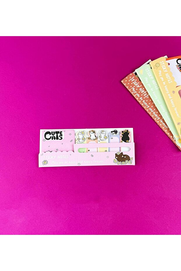 Kedi Tasarımlı Post-it - 4