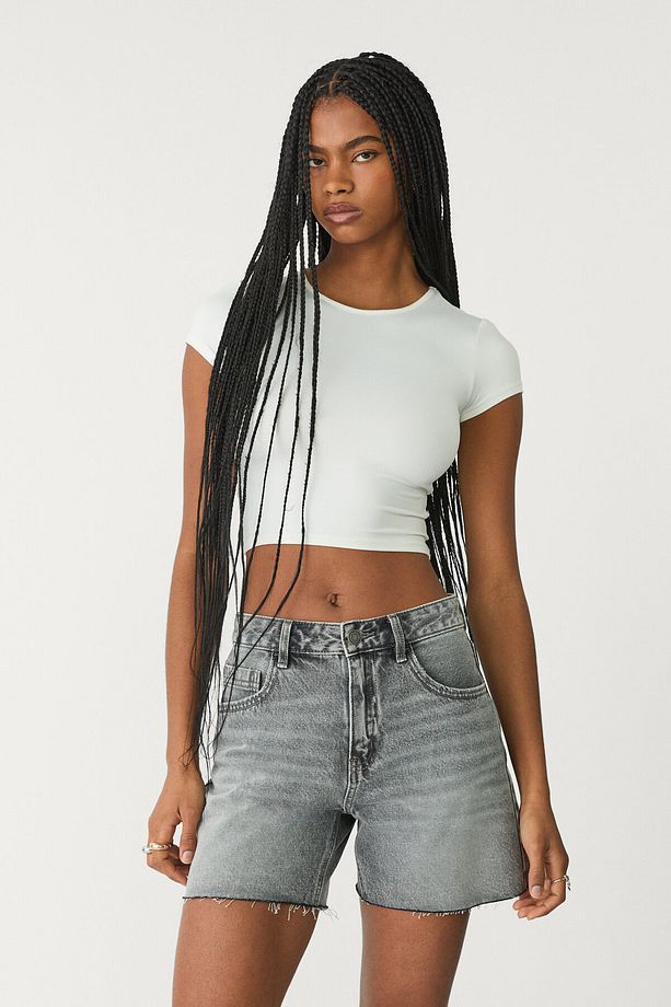 Denim bermuda şort - 1