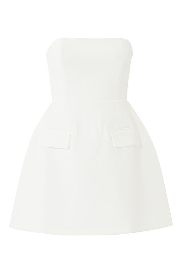 Exquisite Strapless Mini Dress - White