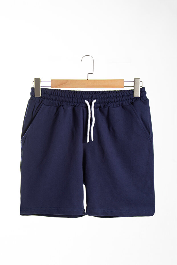 2'li Erkek Lacivert - Beyaz Basic Regular Fit Şort & Bermuda - 5